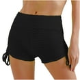 thumbnail image 1 of ZQUUVOU Women's High Waist Hip Stretch Short Fitness Wrinkled Drawstring Biker Shorts Yoga Shorts Black, 1 of 5