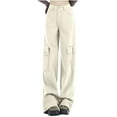 thumbnail image 1 of ZQUUVOU Women's High Waist Jean Pants All Straight Leg Wide Leg Pants Jeans White, 1 of 5