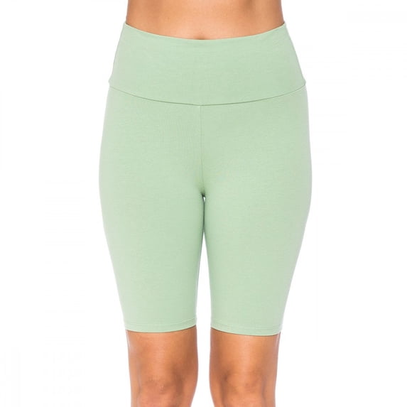 Women's High Waist Knit Bike Shorts Yoga Gym Pilates