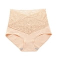 thumbnail image 1 of Women's High Waist Lace Underwear Soft Comfortable V Neck Briefs Seamless Panties for Daily Wear, 1 of 2