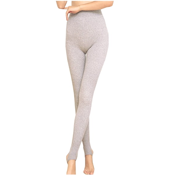 Women's High Waist Leggings Fleece Lined Thermal Tights for Winter Elastic Waistband Soft Tights Women's Solid Color Stirrup Pantyhose 130g