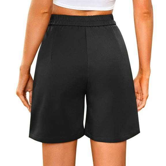 Women's High Waist Loose Fit Casual Suit Shorts With Pockets