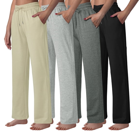 Women's High Waist Lounge Pants Wide Leg Yoga Sweatpants Loose Casual Pockets Drawstring Workout Joggers Pants