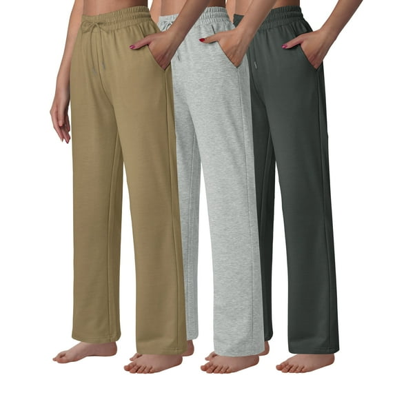 Women's High Waist Lounge Pants Wide Leg Yoga Sweatpants Loose Casual Pockets Drawstring Workout Joggers Pants