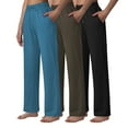 thumbnail image 1 of Women's High Waist Lounge Pants Wide Leg Yoga Sweatpants Loose Casual Pockets Drawstring Workout Joggers Pants, 1 of 8