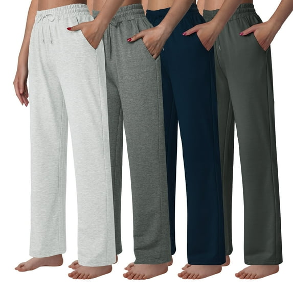 Women's High Waist Lounge Pants Wide Leg Yoga Sweatpants Loose Casual Pockets Drawstring Workout Joggers Pants