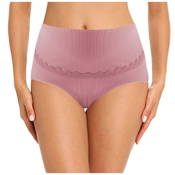 Comfortable High Waist Maternity Panties for Women Breathable Belly Support Adjustable Large Size Pregnancy Lace Ribbed Briefs for All-Day Comfort