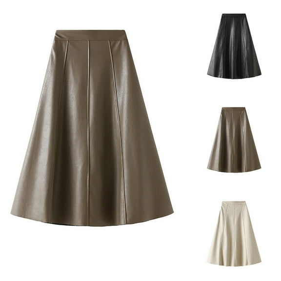 Women's High Waist Midi Skirt Womens Midi Skirt Solid Color Flowy A Line Pleated Skirts Casual Cocktail Night Out Party Skirt