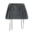 thumbnail image 1 of Women's High Waist Mini Skirt Double Drawstring A Line Ruffle Stylish Versatile Fashion Trendy Flowy Comfortable, 1 of 1