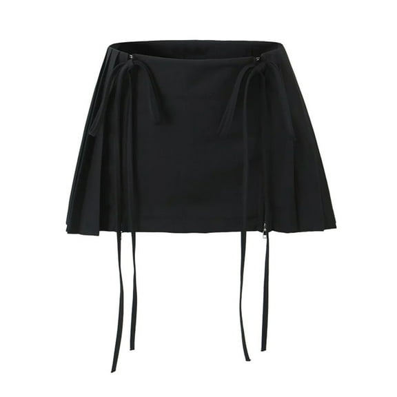 Women's High Waist Mini Skirt Double Drawstring A Line Ruffle Stylish Versatile Fashion Trendy Flowy Comfortable