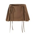 thumbnail image 1 of Women's High Waist Mini Skirt Double Drawstring A Line Ruffle Stylish Versatile Fashion Trendy Flowy Comfortable, 1 of 1
