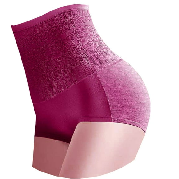 Women's High Waist Nice Buttocks Peach Buttocks Belly-Up Pants Buttocks Panties Ladies' Underwear with High Waist, Waist and Body Shaping, Abdomen and Hip Lifting Wine L Tummy Control Underwear