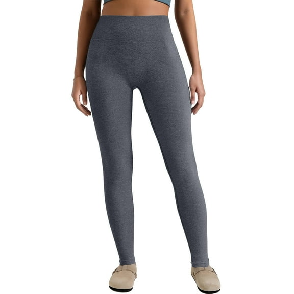 Women's High Waist Nine-Point Leggings, Elastic Slim-Fit, Casual & Comfortable, Dark Gray, Size L