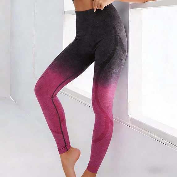 Women's High Waist Ombre Gradient Yoga Pants for Women Stretch Full Length Athletic Leggings, Soft Squat Proof Workout Tight Trousers for Gym Running Outdoor