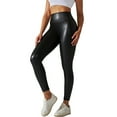 thumbnail image 1 of Women's High Waist PU Leather Pants - Slim Fit Imitation Leather Leggings, Casual Clubwear, Elastic Waist, S-XXXL Sizes, 1 of 7