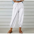 thumbnail image 1 of Women's High Waist Pants Drawstring Capri Yoga Pants with Pockets Wide Leg Pants for Women, 1 of 3
