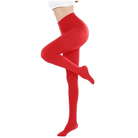 Women's High Waist Pantyhose Opaque Solid Color Footed Tights Soft Fabric Daily Breathable Stockings Leggings
