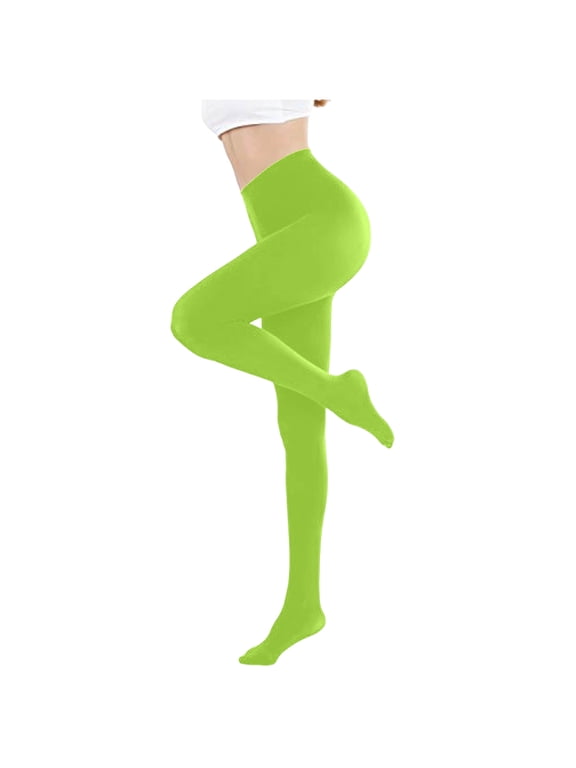 Opaque Solid Color Pantyhose for Women Soft Stretchy High Waist Tights Footed Hosiery for Party