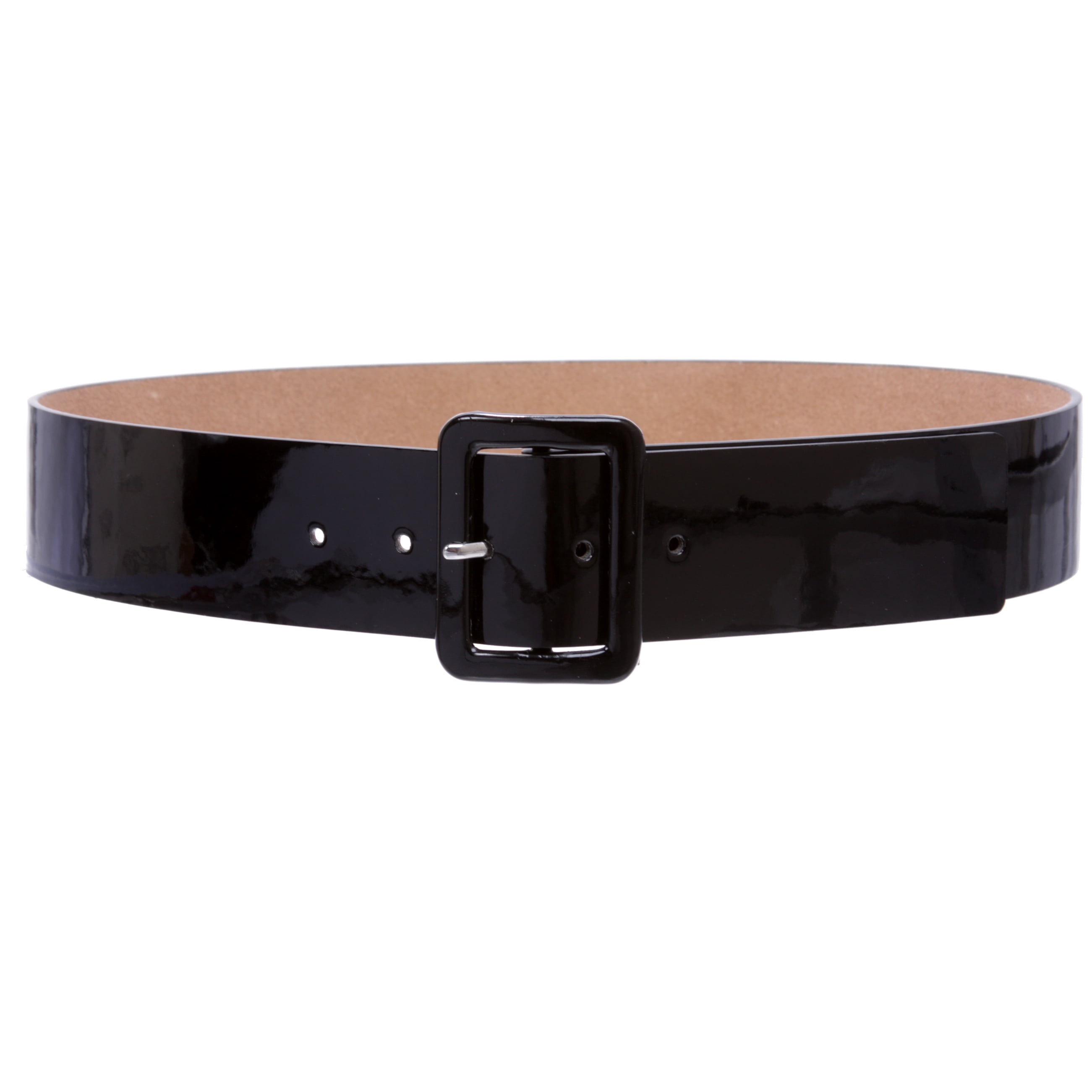 9198 Ladies High Waist Patent Leather Wide Fashion Square Belt, Black | S/m Ladies High Waist Patent Leather Wide Fashion Square Belt main image 3