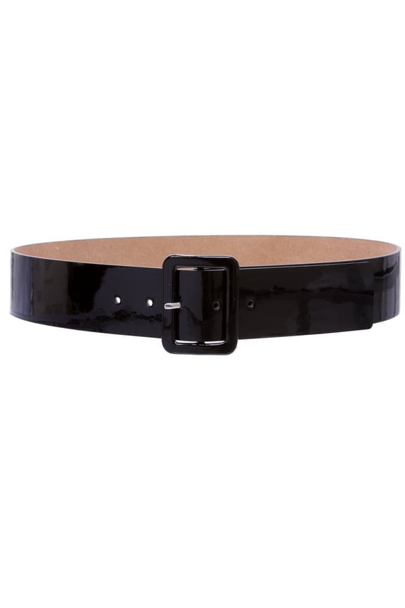Women's High Waist Patent Leather Wide Fashion Square Belt