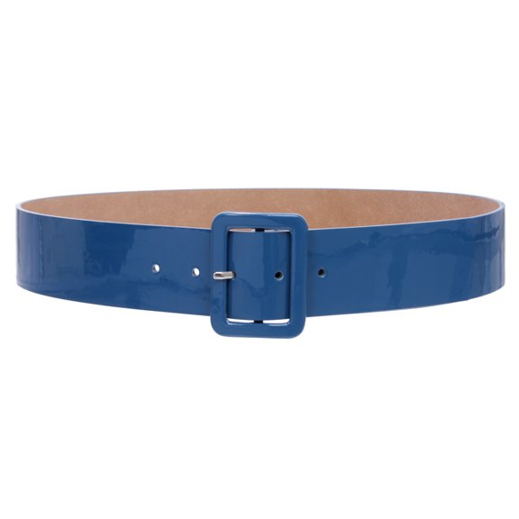 Women's High Waist Patent Leather Wide Fashion Square Belt