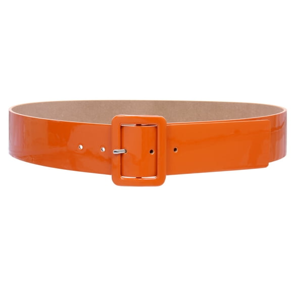 Women's High Waist Patent Leather Wide Fashion Square Belt