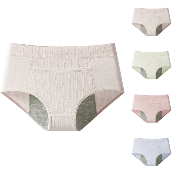 Women's High Waist Period Underwear with Extended Leak-Proof Protection Featuring Ribbed Breathable Fabric Complexion M