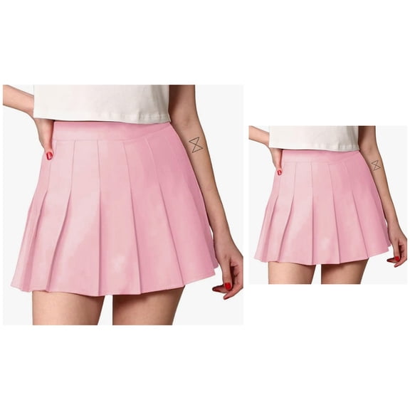 Women's High Waist Plaid Pleated A-Line Casual Mini Skirt for Students
