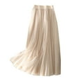 thumbnail image 1 of Women's High Waist Pleated Chiffon Midi Skirt - Lightweight Flowing - Summer Casual - Crop Tops Pairing, 1 of 3