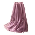 thumbnail image 1 of Women's High Waist Pleated Chiffon Skirt Casual Midi, Lightweight for Summer, Flowing Design, Available in Multiple Sizes, 1 of 2