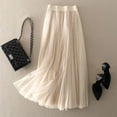 thumbnail image 1 of Women's High Waist Pleated Chiffon Skirt Casual Midi Skirt Lightweight Flowing Half Skirt For Summer Fashion Womens Plaid Skirt Jean Skirt for Women Pleated Denim Skirt Dance Skirts for Women Beach, 1 of 3
