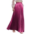 thumbnail image 1 of Women’s High Waist Pleated Maxi Skirt Elegant A Line Long Skirt Flowy Lightweight Skirt for Casual and Formal Wear Purple S, 1 of 8