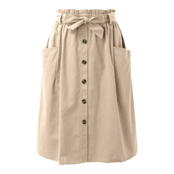 Women's High Waist Pleated Midi Skirt - A-Line with Pockets, Brocade Material for Work & Casual Occasions