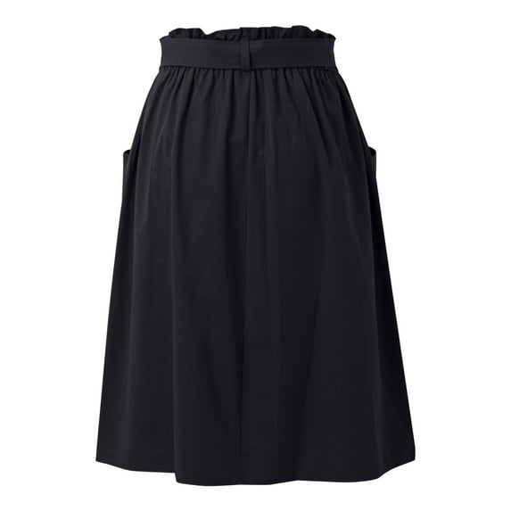 Women's High Waist Pleated Midi Skirt - A-Line with Pockets, Brocade Material for Work & Casual Occasions