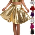 thumbnail image 1 of Women's High Waist Pleated Mini Skirt, Sexy Performance Skirt with Full Hem, Sparkly Stage Skirt for Dance, Show and Cosplay,Light Gray,M, 1 of 4