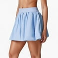 thumbnail image 1 of Women's High Waist Pleated Mini Skirt with Wide Waistband and Side Pockets - Large, Blue, 1 of 7