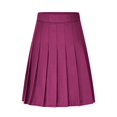 thumbnail image 1 of Women's High Waist Pleated Skirt Solid Color A-Line Midi Skirt Knee Length Skorts Long Skirt Set 5XL, 1 of 9
