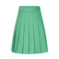 thumbnail image 1 of Women's High Waist Pleated Skirt Solid Color A-Line Midi Skirt Knee Length Skorts Mid Length Skirts for Women Green 3XL, 1 of 9