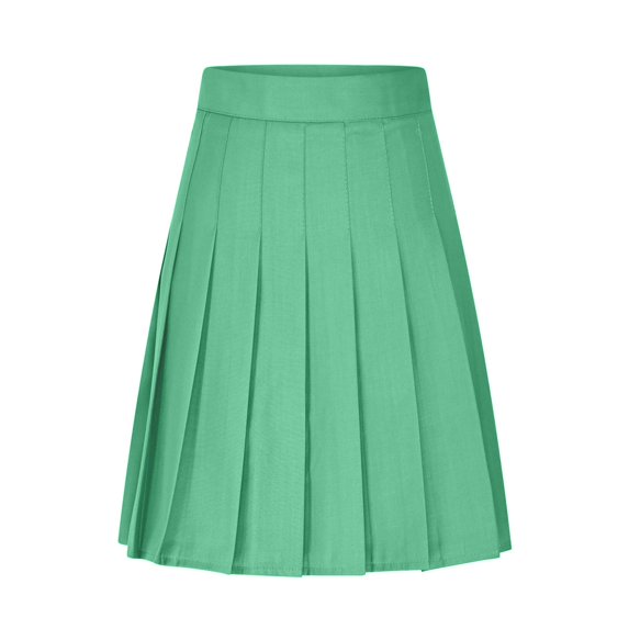 Women's High Waist Pleated Skirt Solid Color A-Line Midi Skirt Knee Length Skorts Mid Length Skirts for Women Green 3XL