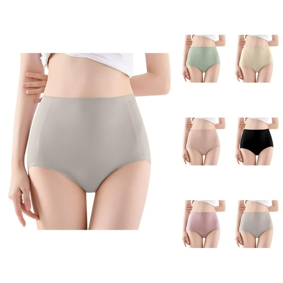 Women's High Waist Plus 7A Crotch Lift Seamless Panties Ladies Underwear