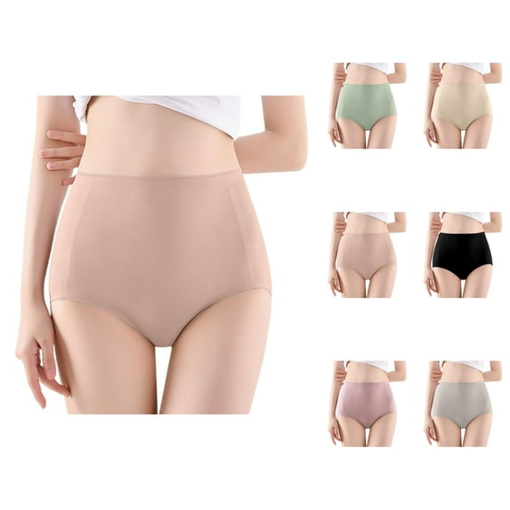 Women's High Waist Plus 7A Crotch Lift Seamless Panties
