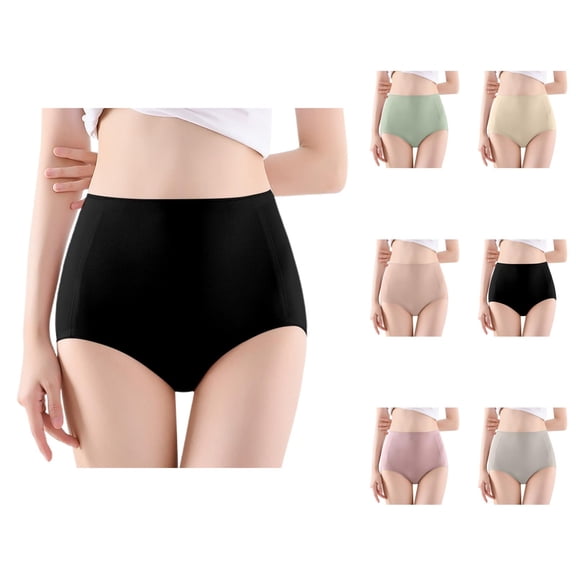 Women's High Waist Plus 7A Crotch Lift Seamless Panties
