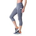 thumbnail image 1 of Women's High Waist Pocket Activewear Leggings, Charcoal, Capri, S, 1 of 5
