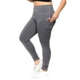 thumbnail image 1 of Women's High Waist Pocket Activewear Leggings, Charcoal, Full Length, 2XL, 1 of 5