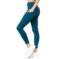 thumbnail image 1 of Women's High Waist Pocket Activewear Leggings, Teal, Full Length, M, 1 of 5