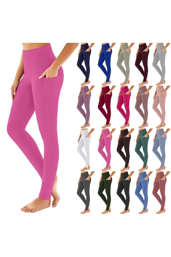 Women's High Waist Pocket Yoga Leggings, Nylon Spandex Stretchy Sport Trousers, Opaque Daily Bottoms for Dating Party Workout Home | TruHer,Army Green L