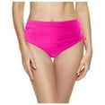 thumbnail image 1 of Women's High Waist Retro Swim Bottom - Full Coverage Bikini Briefs with Nylon Spandex, Basic Solid Design, 1 of 4
