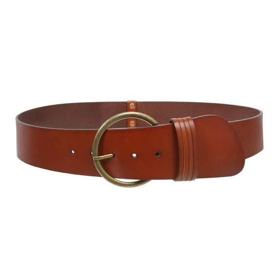 Women's High Waist Round Full Grain Taper Leather Belt
