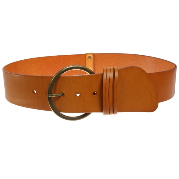 Women's High Waist Round Full Grain Taper Leather Belt