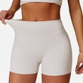 thumbnail image 1 of Women's High Waist Ruched Seamless Shorts with Stretch Fabric - Medium, White, 1 of 5